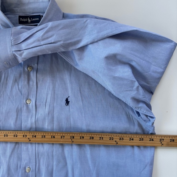 Polo Ralph Lauren Light Blue 100% Cotton Yarmouth Oxford Dress Shirt Sz 16.5-34 - Picture 6 of 7
